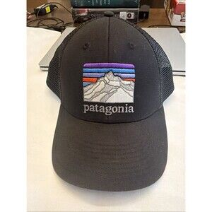 Patagonia Trucker Hat Cap Adjustable Mens Black Mesh Outdoor Hiking